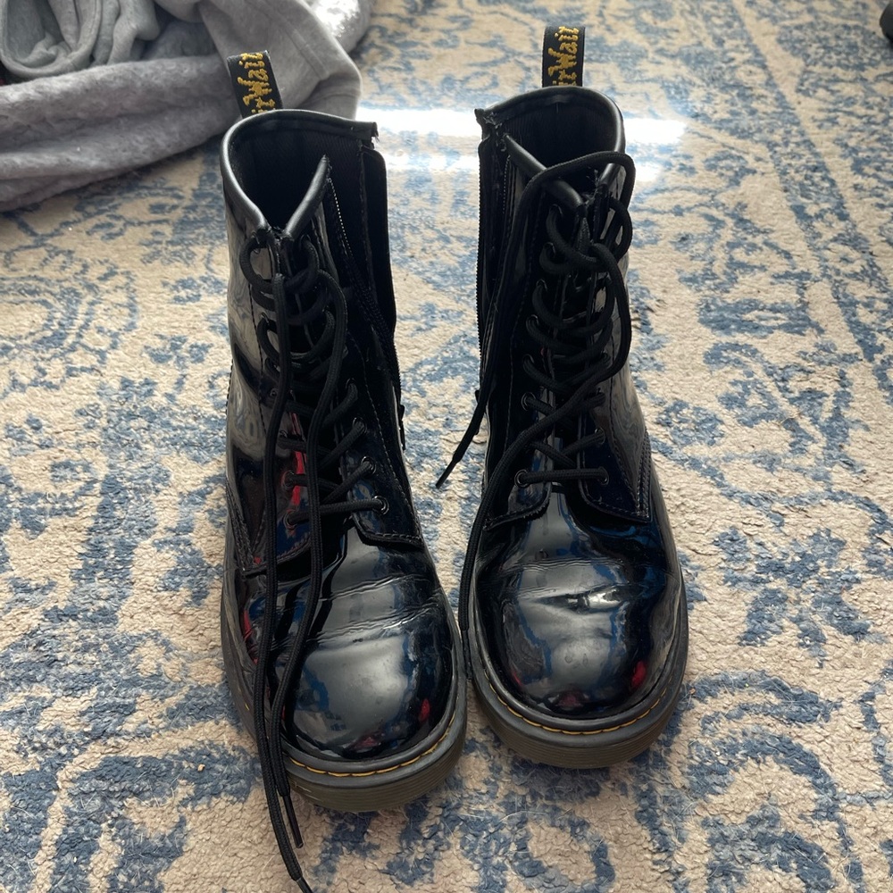 Dr. Martens Shiny Black Lace-Up Boots